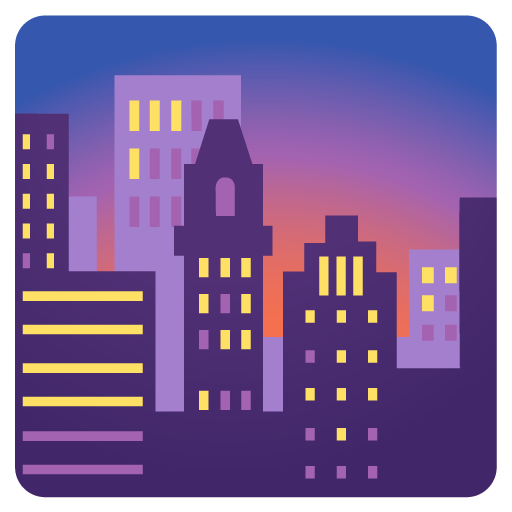 città al tramonto