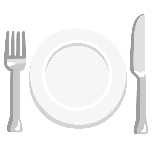 kniv og gaffel med tallerken