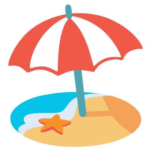 strand med parasol