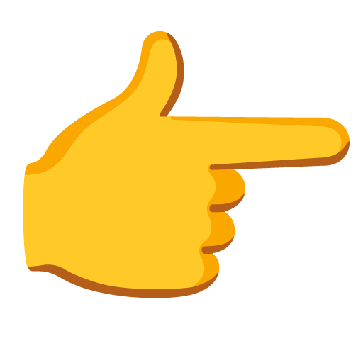 nach rechts weisender Zeigefinger