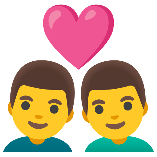 pasangan dengan simbol hati: lelaki dan lelaki
