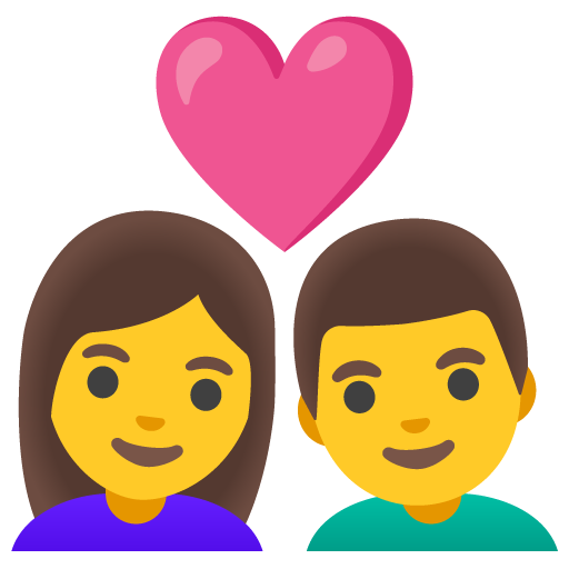 coppia con cuore: donna e uomo