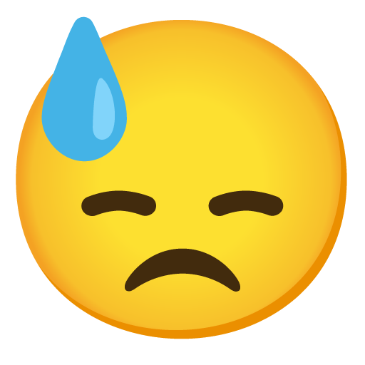 downcast face with sweat emoji artwork