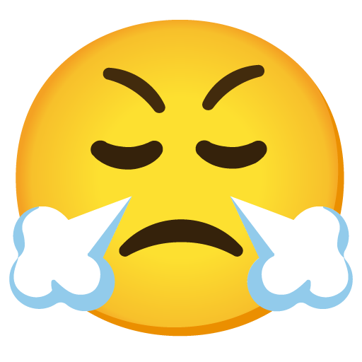 face with steam from nose