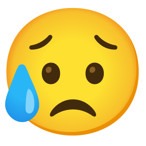 sad but relieved face emoji artwork