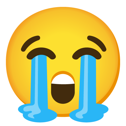 loudly crying face emoji artwork