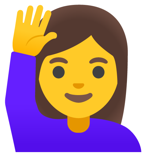 donna con mano alzata