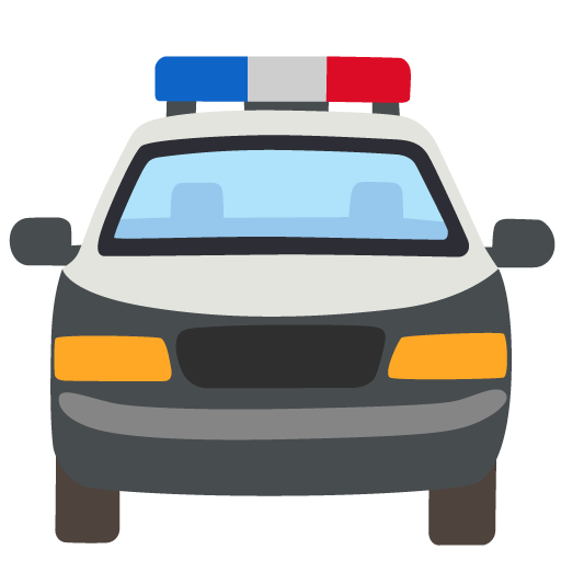 macchina della polizia in arrivo