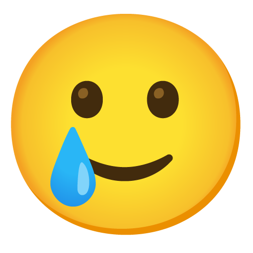 smiling face with tear emoji artwork