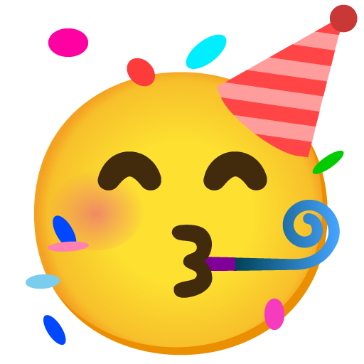 partying face emoji artwork