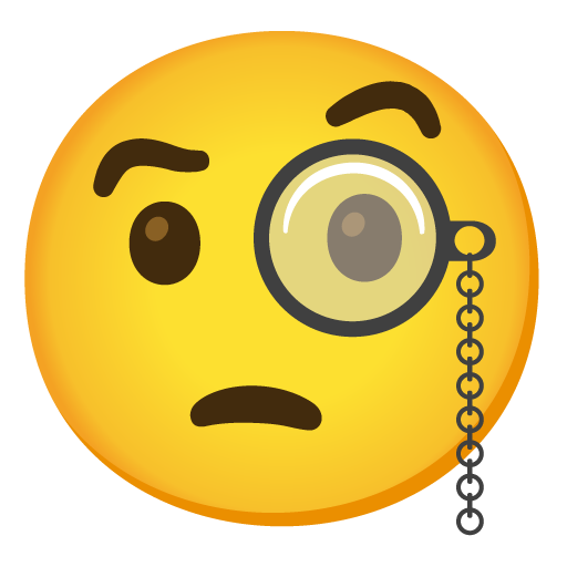face with monocle emoji artwork