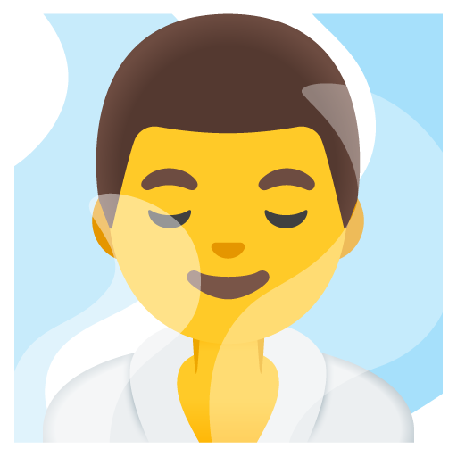 uomo in sauna
