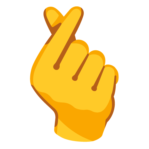 krydset pegefinger og tommelfinger