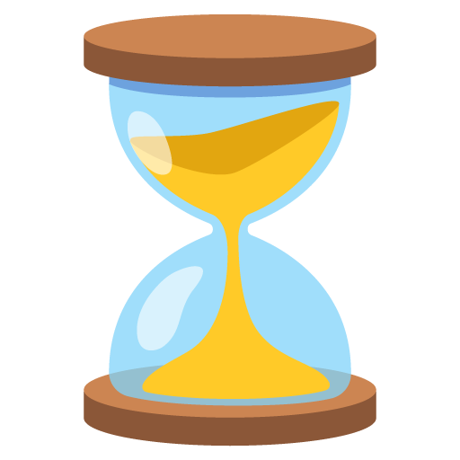 timeglas med løbende sand