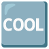 Wort „Cool“ in blauem Quadrat · Noto
