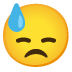 downcast face with sweat Noto design