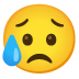 sad but relieved face Noto design