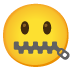 zipper-mouth face · Noto