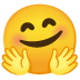 smiling face with open hands Noto design